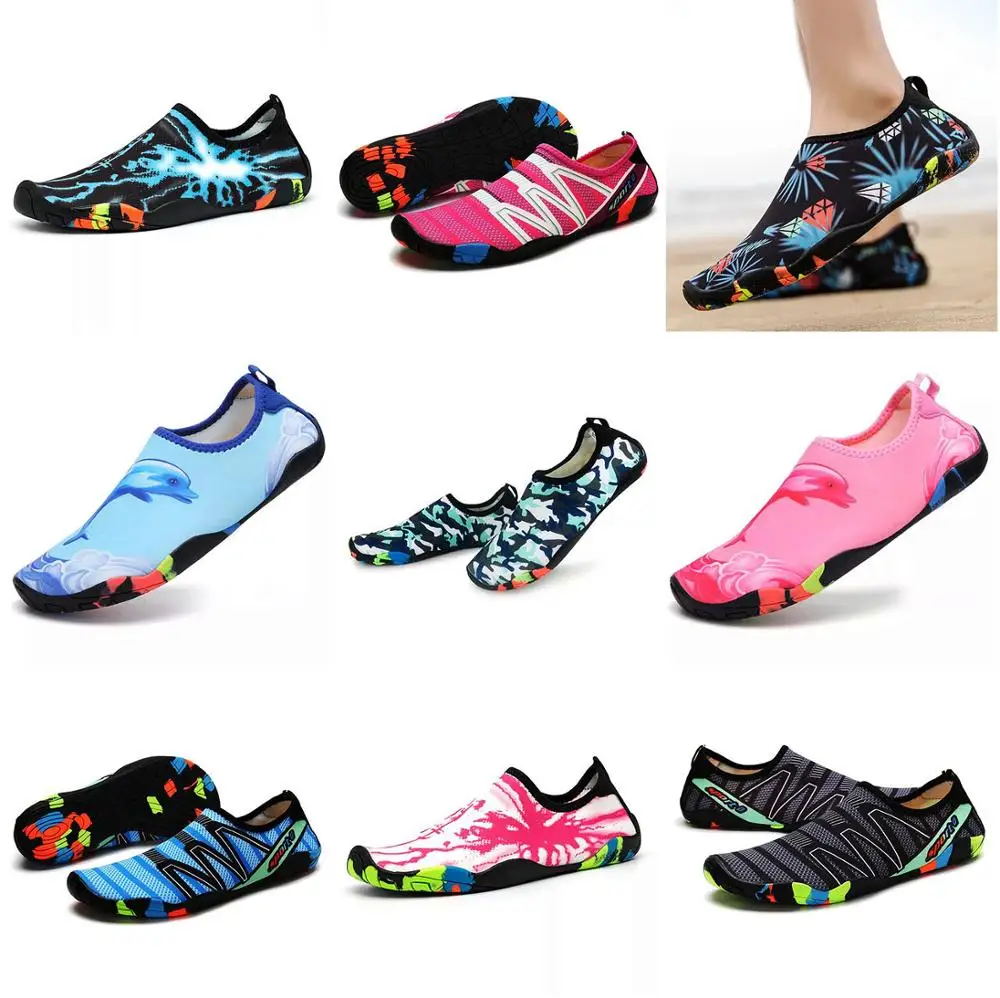 Swim Shoes Couple Outdoor Sand Beach Walking Quick Dry Shoes Lightweight Slip-On Durable Water Drain Aqua Shoes