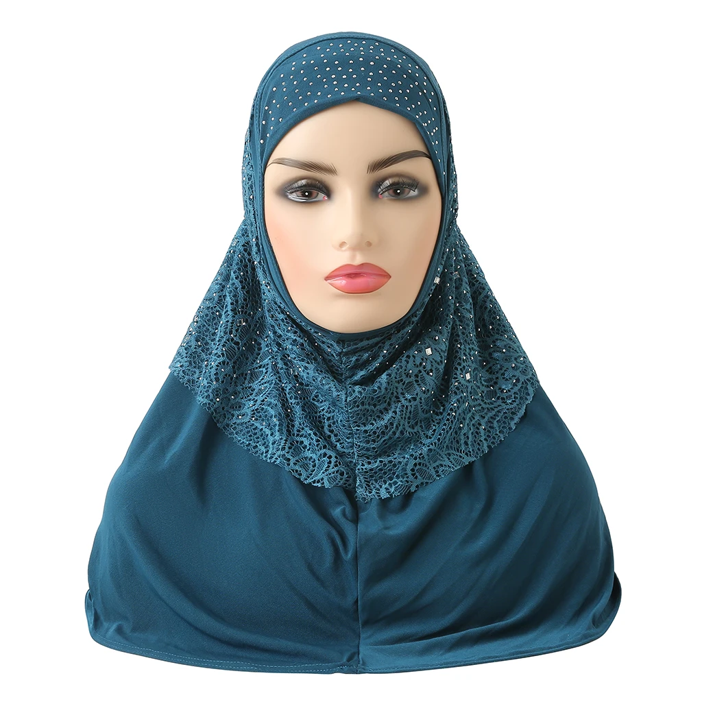 H207a Adults Big Girls Medium Size 70*60cm pray hijab muslim Hat Amira scarf islam headscarf pull on headwrap shawl Bonnet Cap