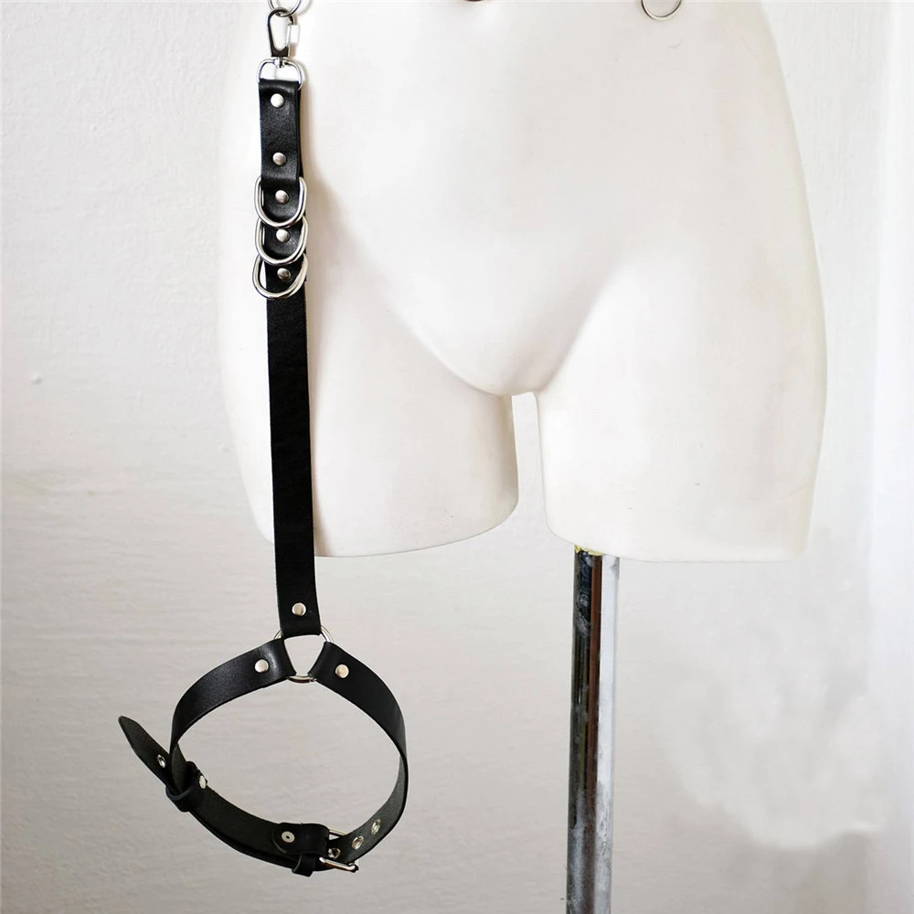 

Sexy Stocking Belt Bondage Leather Belts Suspenders Adjustable Garters Femal Leather Thigh Harness Punk Goth 2021 Hot Selling