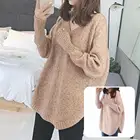 Зимний свитер с V-образным вырезом, модный однотонный длинный пуловер с длинным рукавом