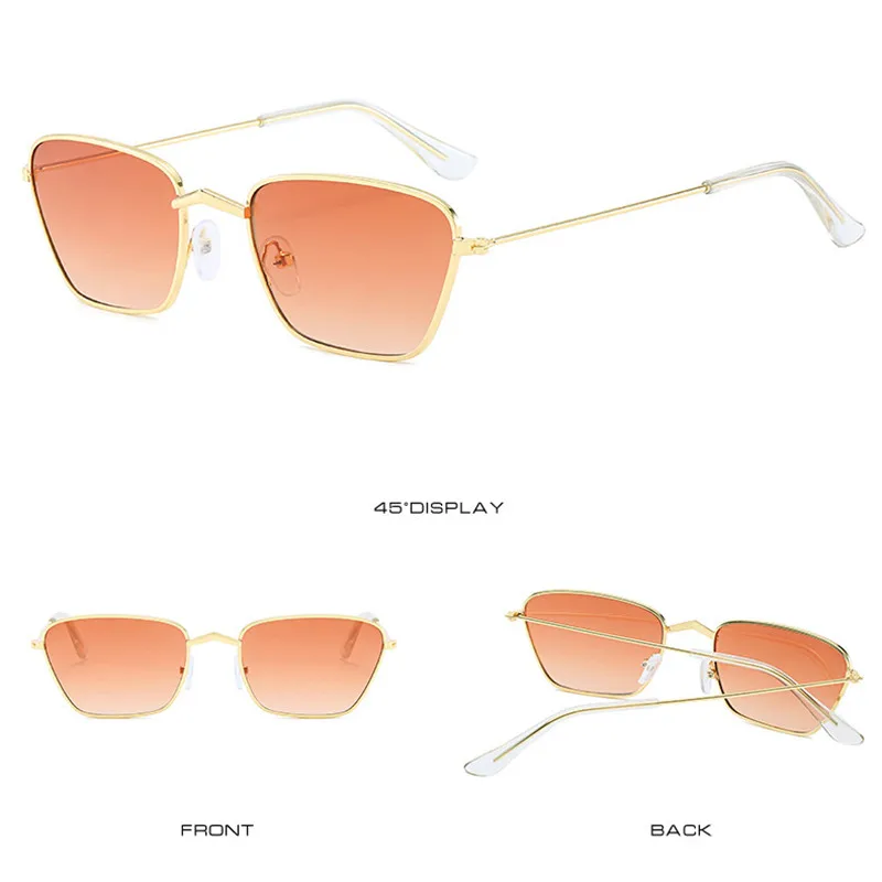 

New Classic Square Sunglasses Women Metal Frame Sun Glasses Men Color Lens Shades Retro Eyewear Lady Gafas UV400