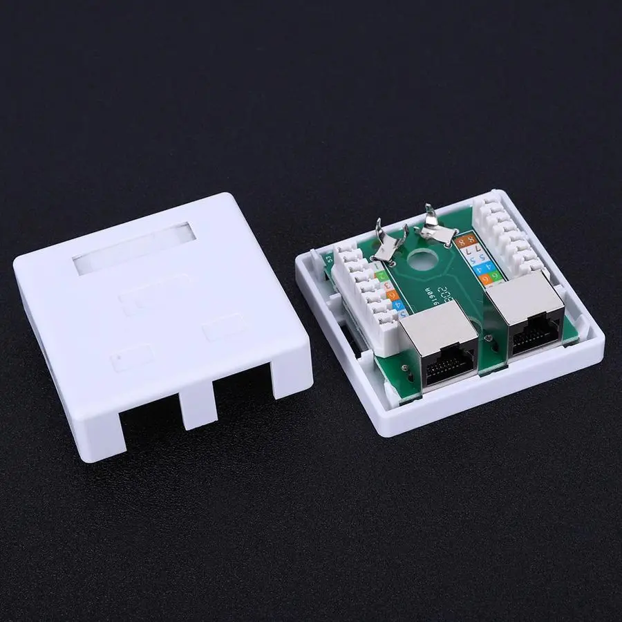 Соединительная коробка RJ45 8P8C сетевой разъем 2 порта гнездовой настольный