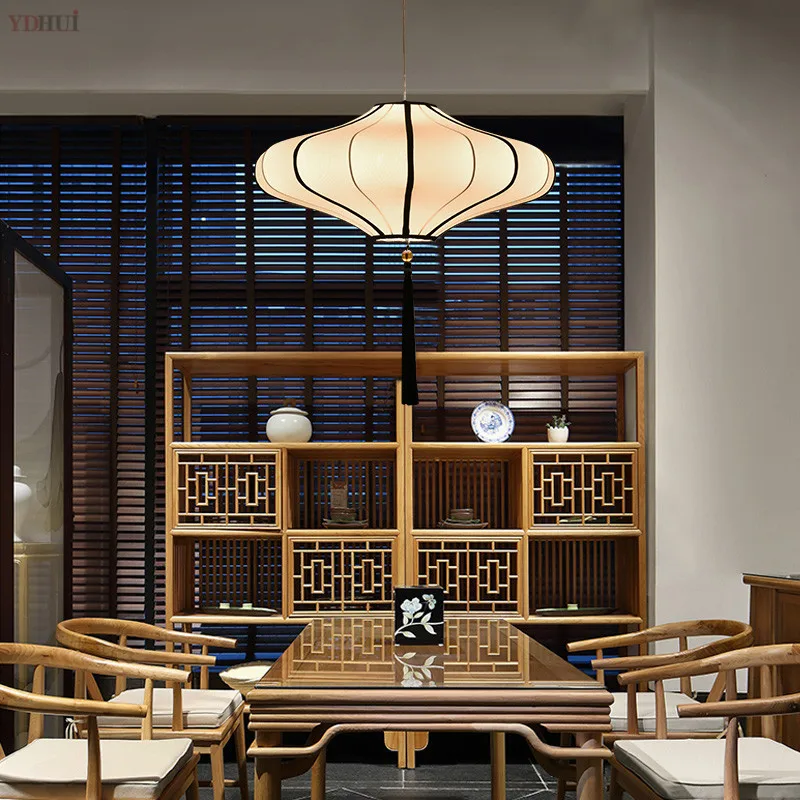 Тканевые подвесные светильники в китайском стиле Подвесная лампа для ресторана