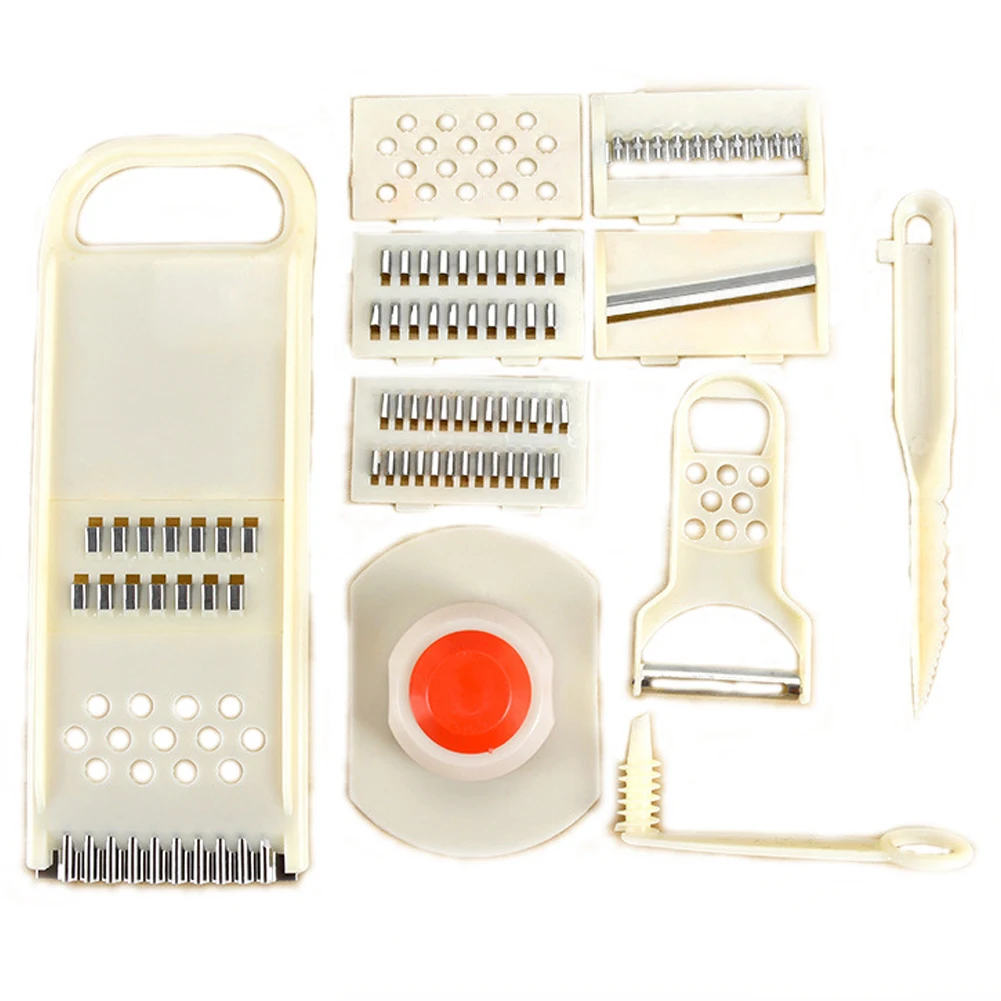 

11Pcs/set Fruit grater Vegetables Cutter Slicer Grater Ginger Crusher Chopper Dicer Cutter Accessories