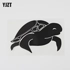 YJZT 13,5 см  8,5 см морская черепаха черныйсеребряный наклейка морских животных виниловые наклейки на машину 13D-1081