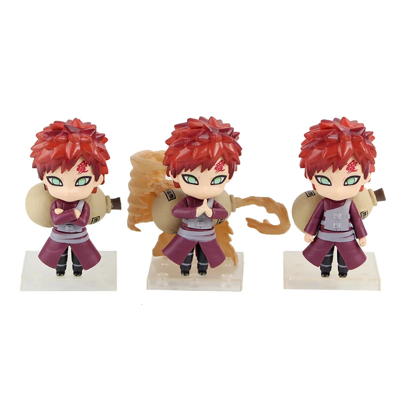 Gaara 3 шт./лот фигурки Наруто Итачи Учиха Саске Сакура Какаши Гаара Узумаки Наруто нендороидная модель игрушки детские подарки - Цвет: Gaara