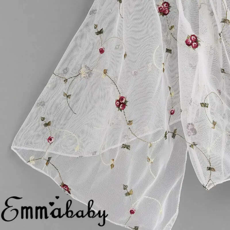 Летняя женская сетчатая блузка с цветочной вышивкой Свободная шифоновая одежда