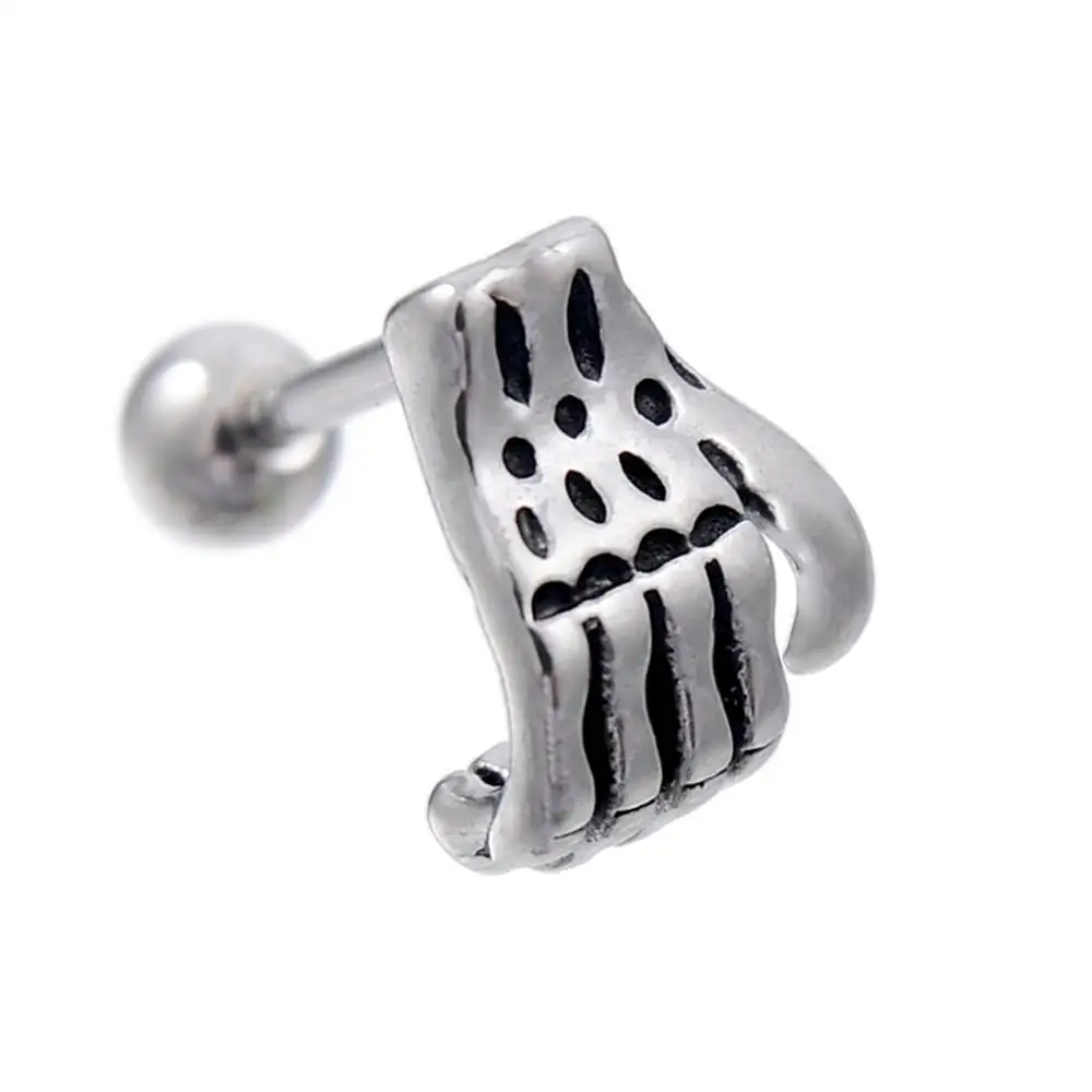 В стиле панк ладони губ шпильки кольцо Сталь ухо Ушной Хрящ Пирсинг ореха серьги