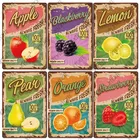 Металлический Настенный декор для паба, бара, клуба, ресторана, отеля, цветные жестяные знаки, яблоко, виноград, вишня, груша, клубника