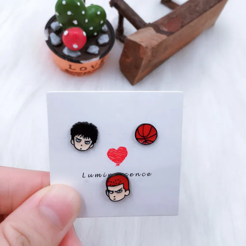 Женские сережки гвоздики EUPNHY 3 шт. пусеты из мультфильма гипоаллергенные