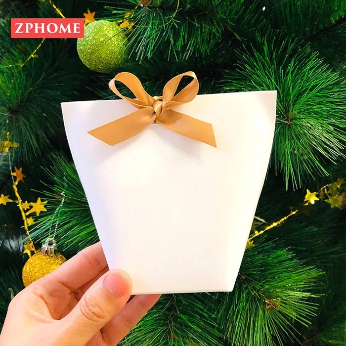 50 шт. чистая крафт бумага белая черная Свадебная сумка для конфет Подарочная