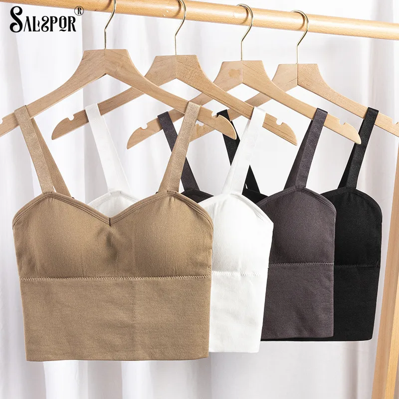 SALSPOR бесшовный укороченный топ бюстгальтер однотонные женские спортивные