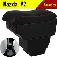 for mazda 2 demio armrest box central store content interior storage cup holder car styling accessories