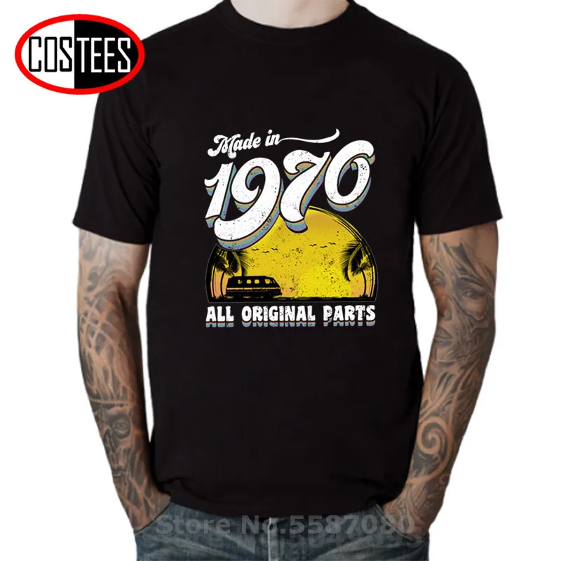 

Ретро стиль сделано в 1970 все оригинальные части футболка Мужская винтажная красивая футболка Топы День Отца лучший подарок футболка для от...