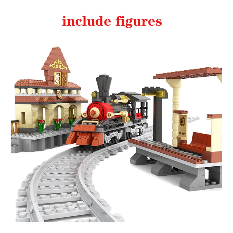 

AUSINI 25811 Train Station Building Blocks 462pcs Particles Bricks educational toys For Children Christmas birthday Gifts