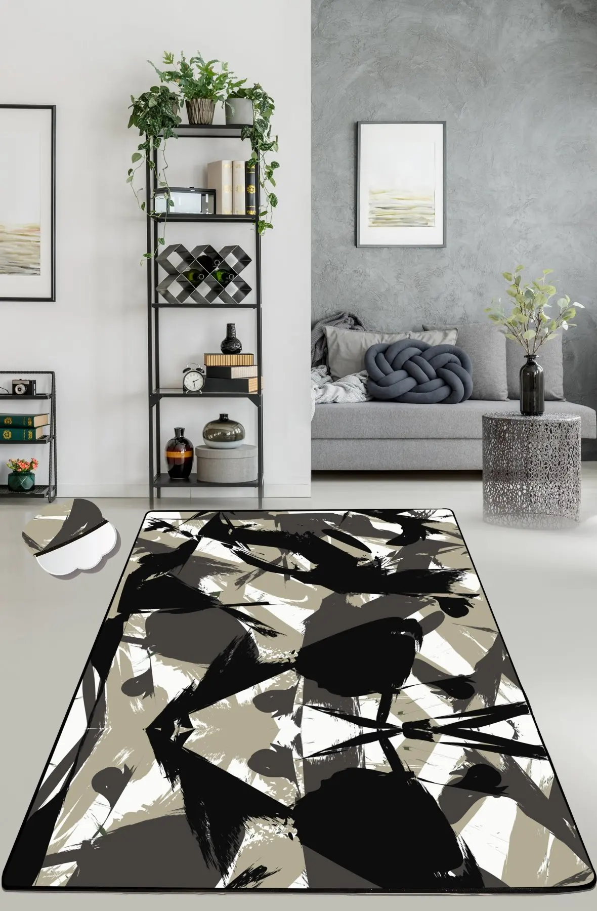 

Декоративный нескользящий коврик Etgdecor, абстрактный Черный, 80x140 см, 32x55 дюймов