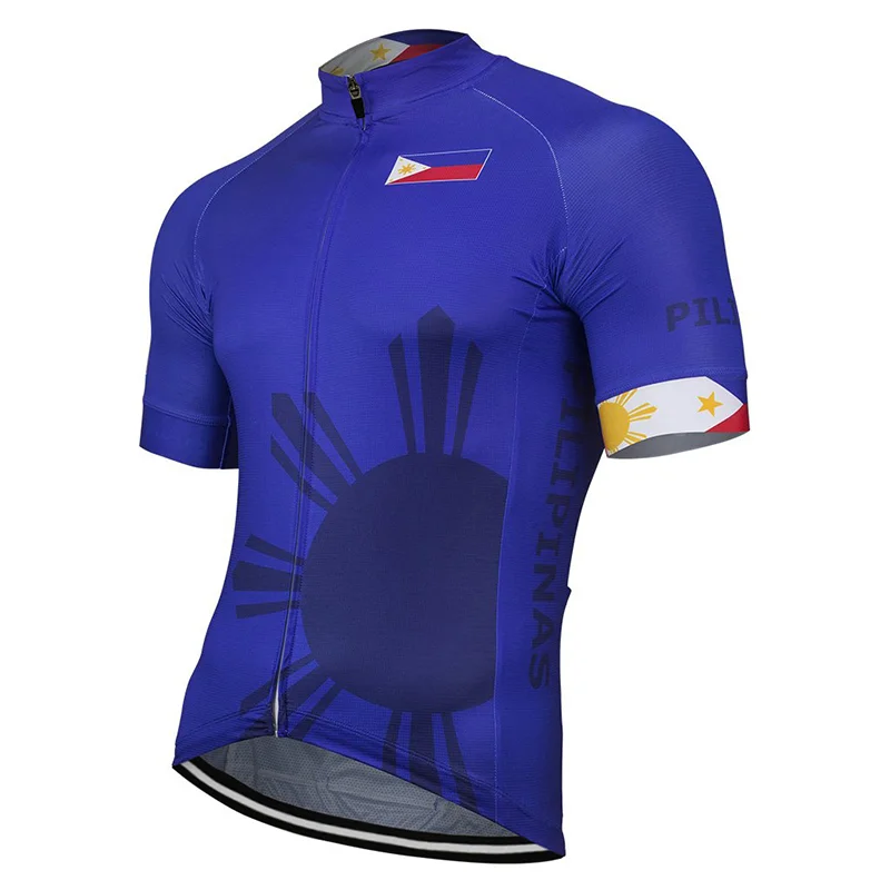 

Pilipinas 2020 Men's classic cycling team Blue short sleeved bike Road Mountain Race Clothing Maillot outdoor bike clothing