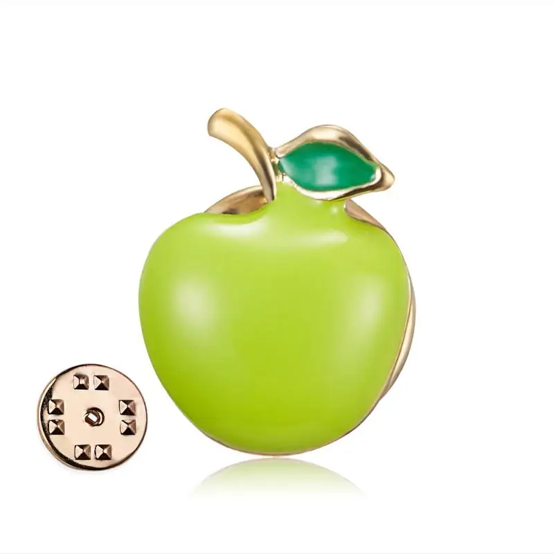 Зеленые броши в виде яблок для женщин товары вечеринок модные аксессуары эмаль