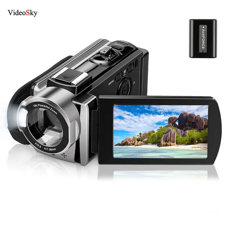 Видеокамера видеокамера цифровая YouTube Vlogging FHD 1080P 24MP вращение на 270 градусов 16X