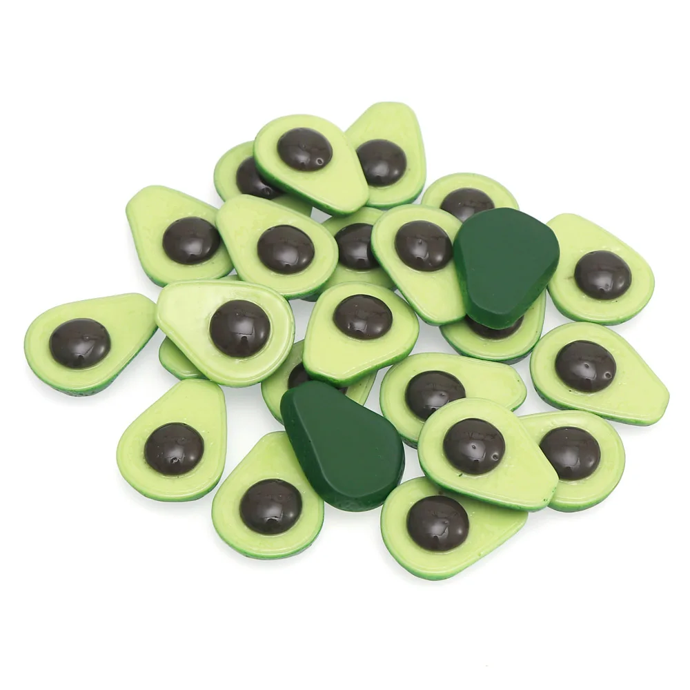 30 шт. микс милый каучуковый мультяшный фрукт авокадо с плоским основанием