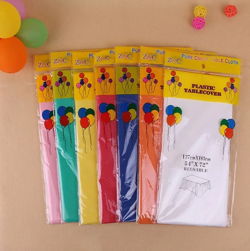 

1pcs Pure color Plastic Tablecloth wedding Birthday Party Table Cover Home Decoration Supplies Disposable Table Cloth