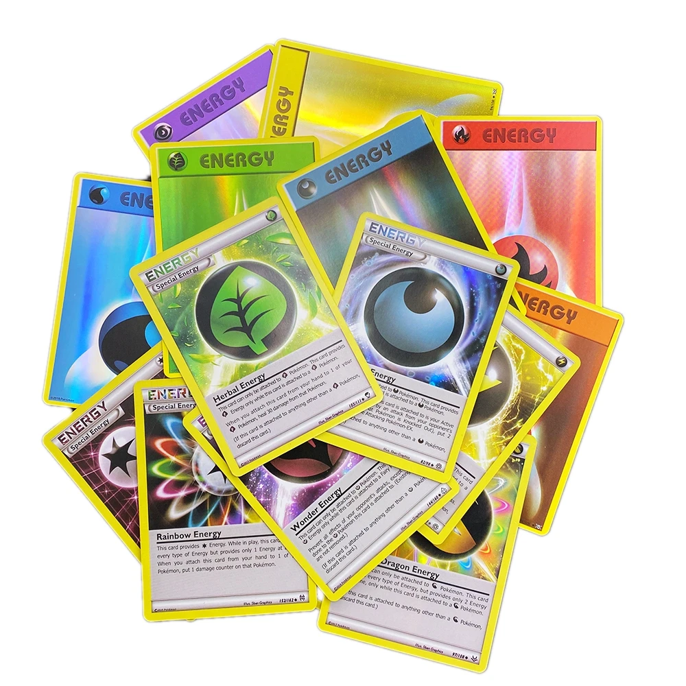 Cartas de Pok&eacute;mon de 20 piezas, juego de energ&iacute;a, refuerzo brillante, colecci&oacute;n de batalla de intercambio en ingl&eacute;s, carta Pok&eacute;mon, lista de regalo, Chico, Juguetes-5