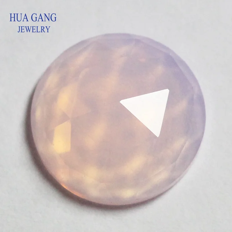 

Round Shape Translucent Pink Rose Cut Glass Beads Stones Flat Bottom Loose Gems 8mm Wholesale Beads For Jewelry Making