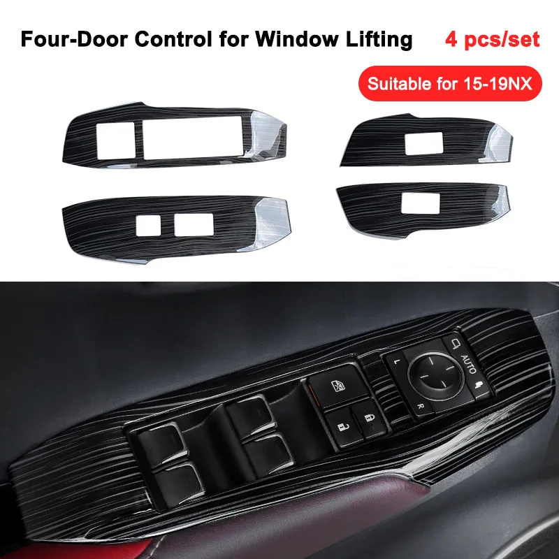 Window Lift Sticker QHCP Автомобильная крышка переключения передач стеклоподъемник переключатель наклейка задняя воздушная розетка рамка панель передач внутреннее украшение для Lexus NX - Название цвета: Window Lift Sticker