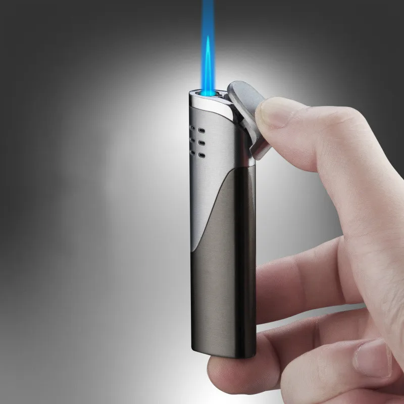 

Stainless Steel Leather Lighter Butane Gas Torch Turbo Windproof Lighter Business Men's Cigarette Cigar Metal Jet Lighter
