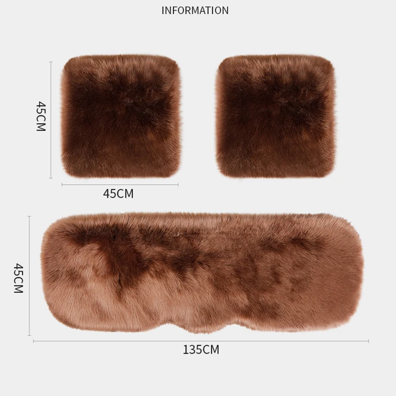 Faux Fur Car Seat Cover Plush Winter White Universal Automotive Interior Faux Wool Car Seat Cushion Warm And Luxurious Cloak images - 6