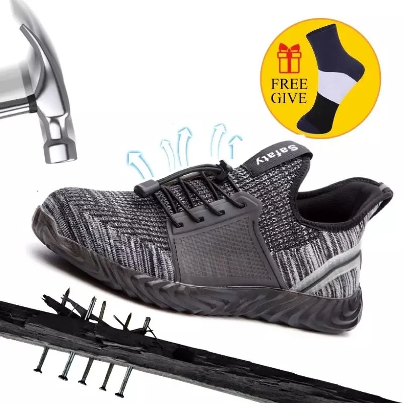 Женская Мужская Рабочая обувь стальным носком дышащие кроссовки непромокаемые