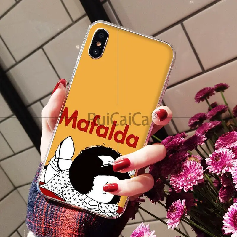 Ruicaica Mafalda DIY Painted Beautiful Phone Accessories Case for iPhone 8 7 6 6S Plus 5 5S SE XR X XS MAX Coque Shell | Мобильные