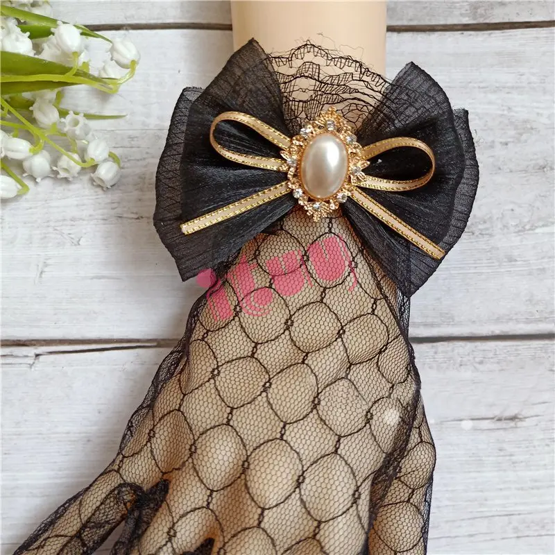 Кружевные перчатки ручной работы в стиле &quotЛолита&quot великолепные летние