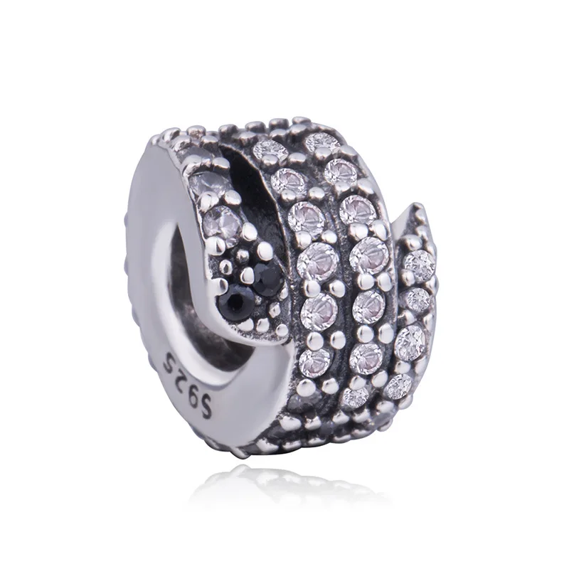 

Женский браслет и ожерелье pandora, серебро 925 пробы, с фианитами