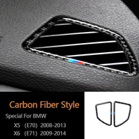 carbon fiber car ac outlet trim refit air outlet frame decoration stickers for bmw x5 e70 x6 e71 car interior accessories