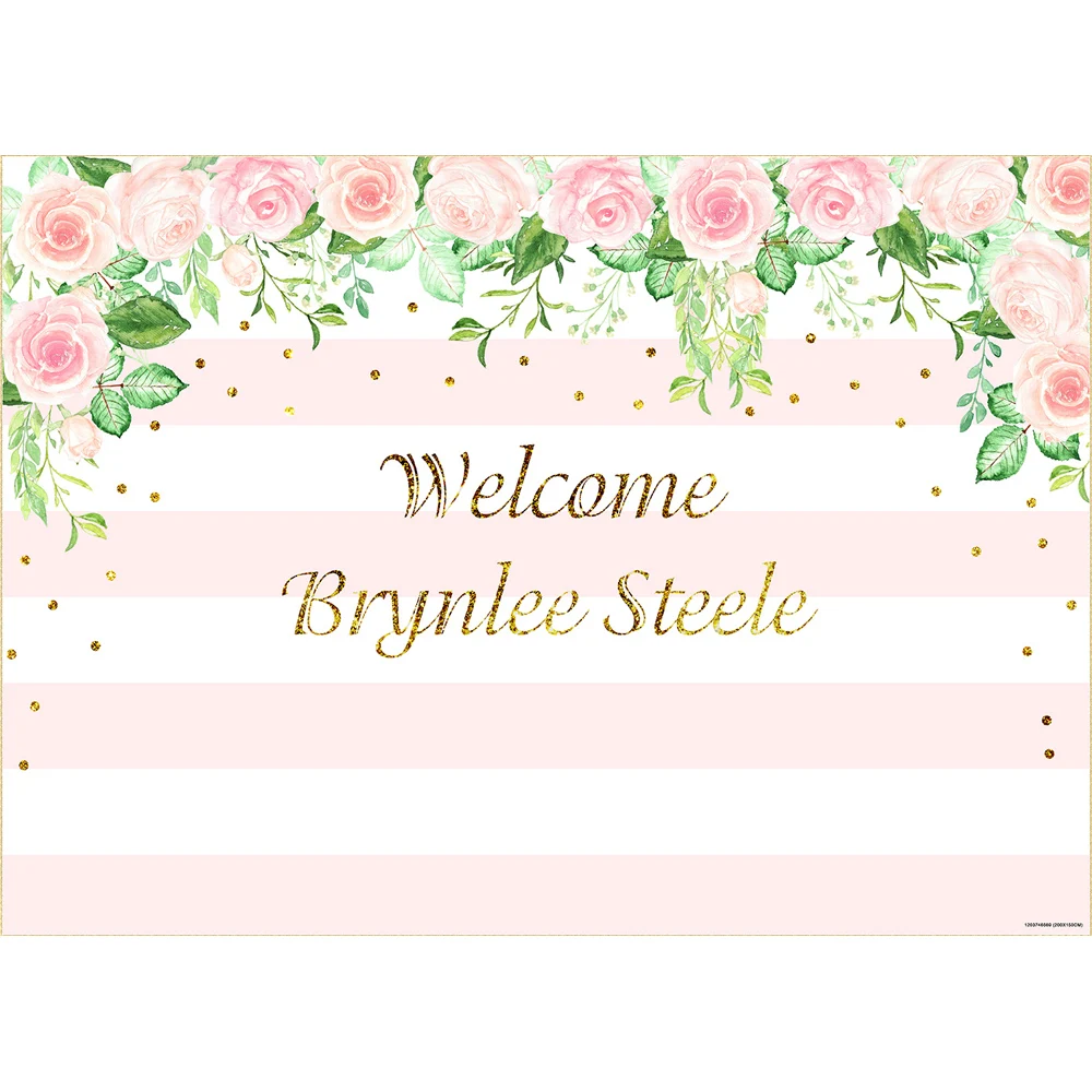 

Vinyl photography backdrop pink flowers baby shower customize background for photo studio photo
