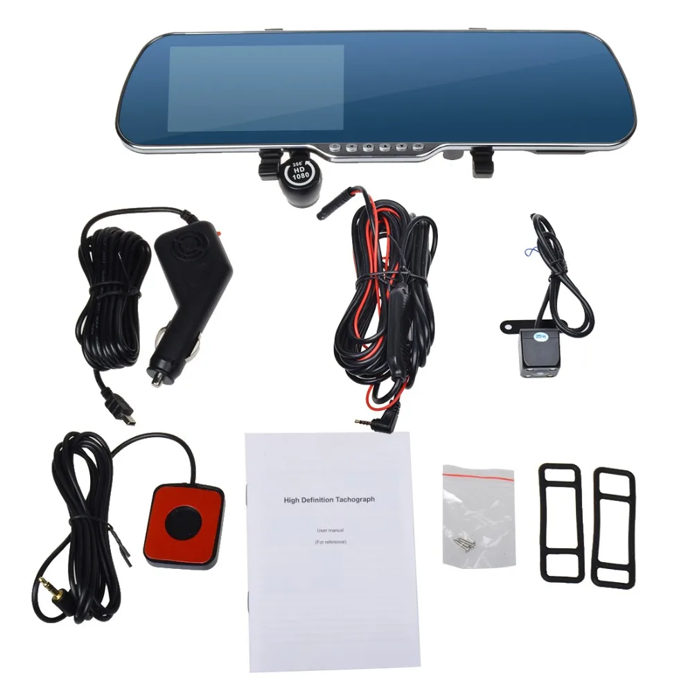 Автомобильный видеорегистратор зеркало заднего вида 5 0 дюйма GPS навигация Wi Fi