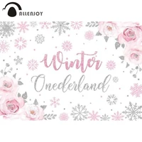 allenjoy winter onederland baby shower backdrop silver snowflake 1st girl birthday decor newborn party photophone background