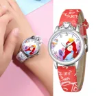 Детские часы для девочек, модные спортивные кварцевые часы с рисунком короны принцессы, подарок на Рождество, часы для детей W3