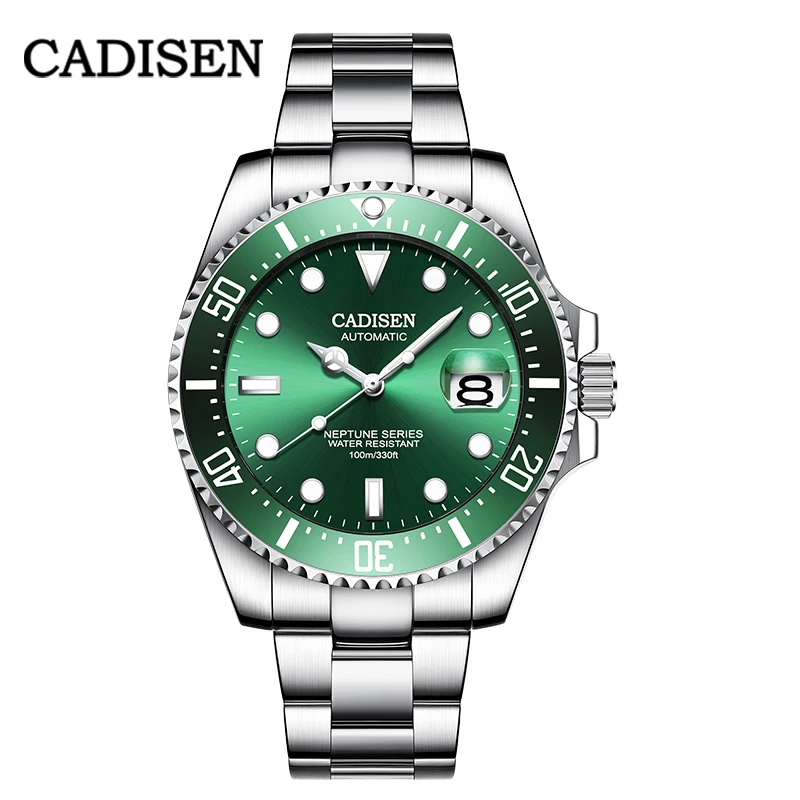 

Часы наручные Relojes Hombre CADISEN мужские спортивные, автоматические механические брендовые Роскошные водонепроницаемые, Прямая поставка