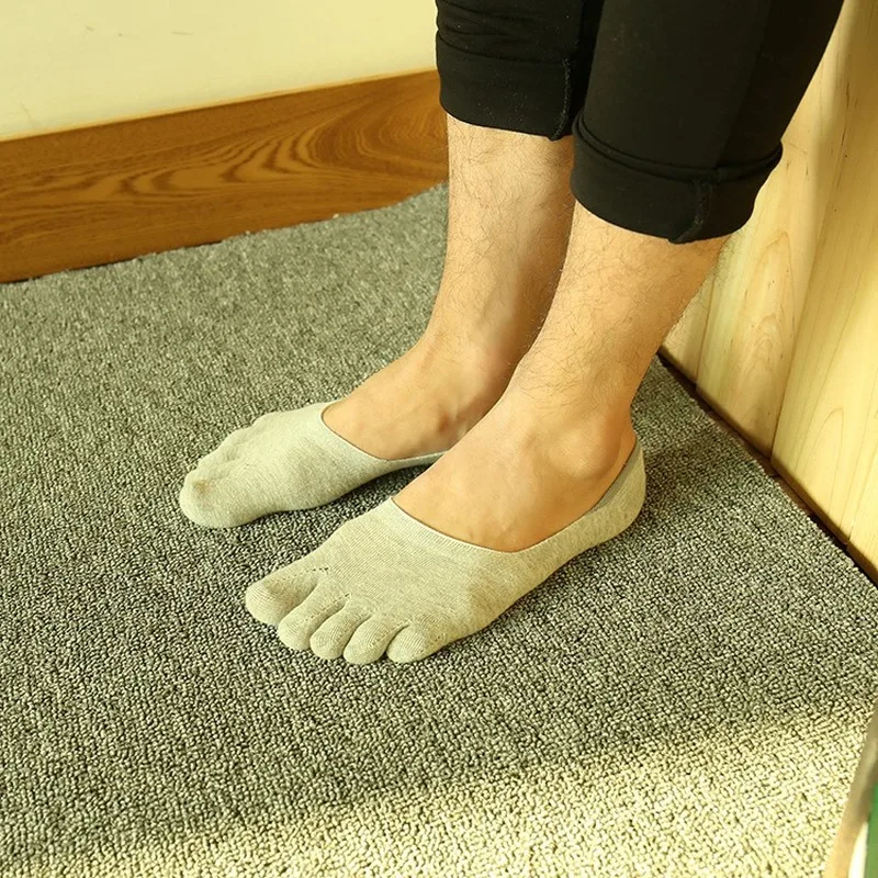 5 пар Силиконовые Invisile носок носки мужские Черный и белый сплошной Цвет из хлопка