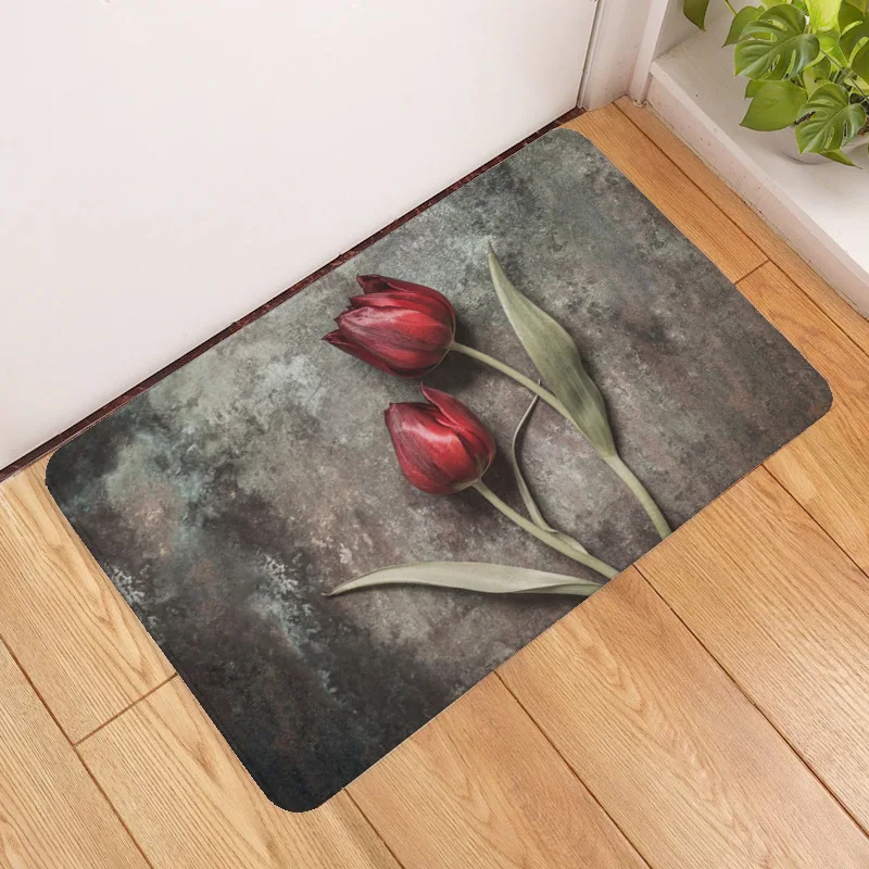 Противоскользящий коврик OIMG для ванной напольный 3D Цветочный поглощающий воду