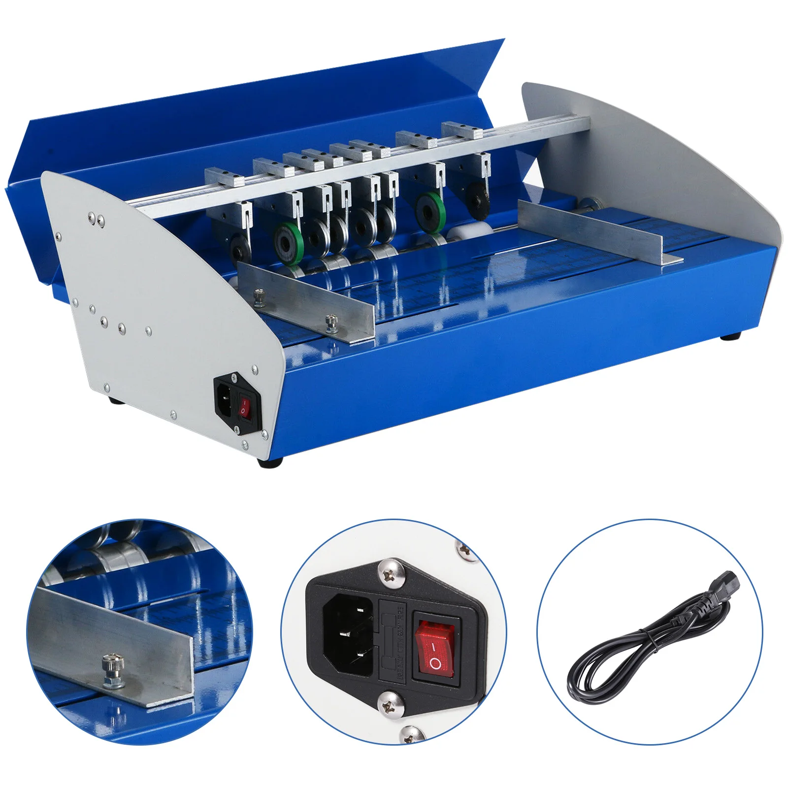 VEVOR-m&aacute;quina de plegado el&eacute;ctrica 3 en 1, herramienta de Metal resistente, cubierta de libro, papel Creaser, tarjeta plegable, corte de l&iacute;nea punteada, multifunci&oacute;n-0