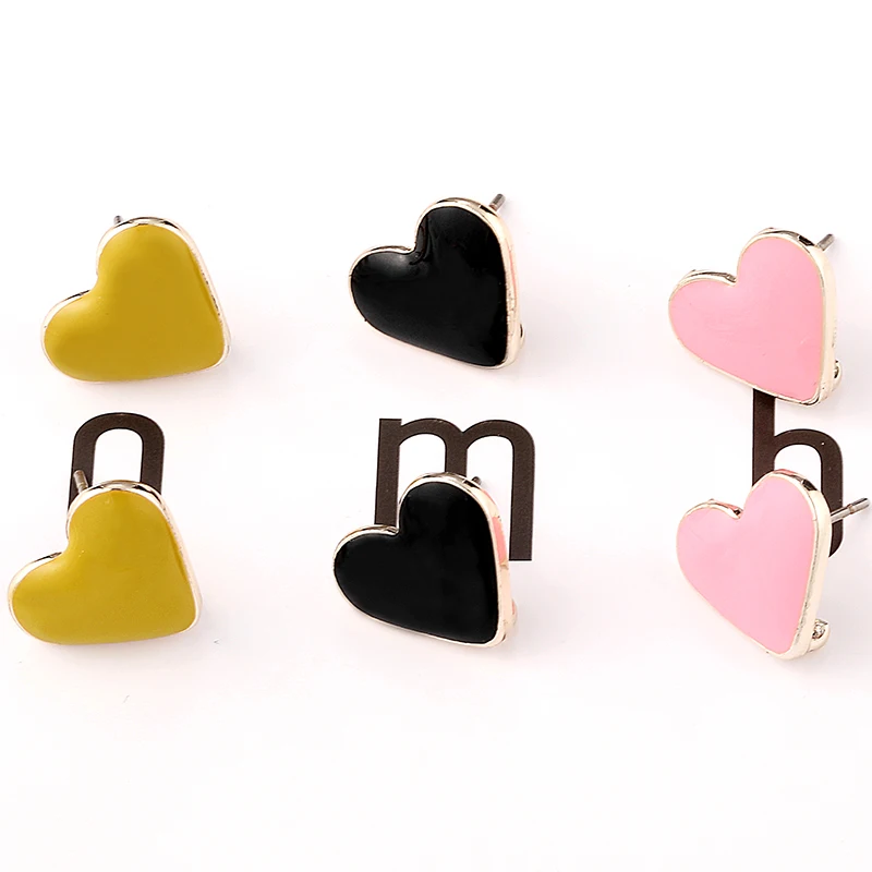 13mm 4pcs/lot Acetic Acid Pink Heart Earring Base Connectors For DIY Earrings Jewelry Making Finding Accessories | Украшения и