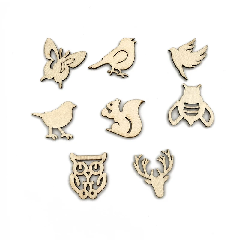 50 шт. деревянные ломтики с цветочным узором | Дом и сад