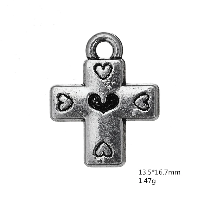 Skyrim 20 шт./лот Очаровательные Подвески вдохновляющие Сердце и крест дизайн DIY Шарм