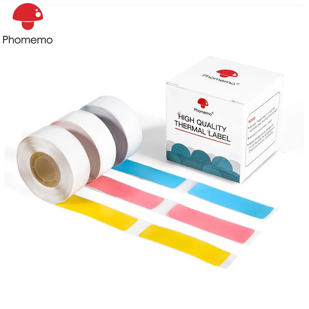 Phomemo Multi-Purpose Square Self-Adhesive Paper Roll for Phomemo D30 Printer-3 Rolls of 390 Labels Printable Stickers Paper