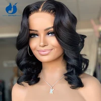 amethyst silk top natural color wave bob wigs lace front human hair wigs 4x4 silk top brazilian remy hair wigs for black women