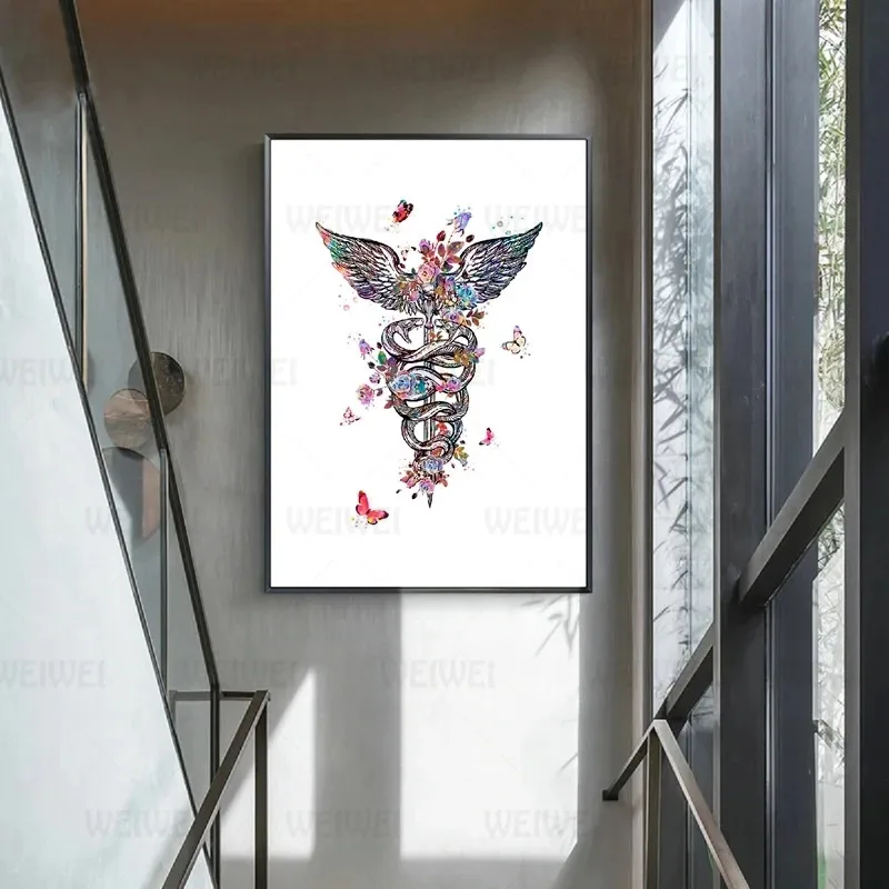 Подарок для врача медицинское оборудование акварельная живопись холст печать