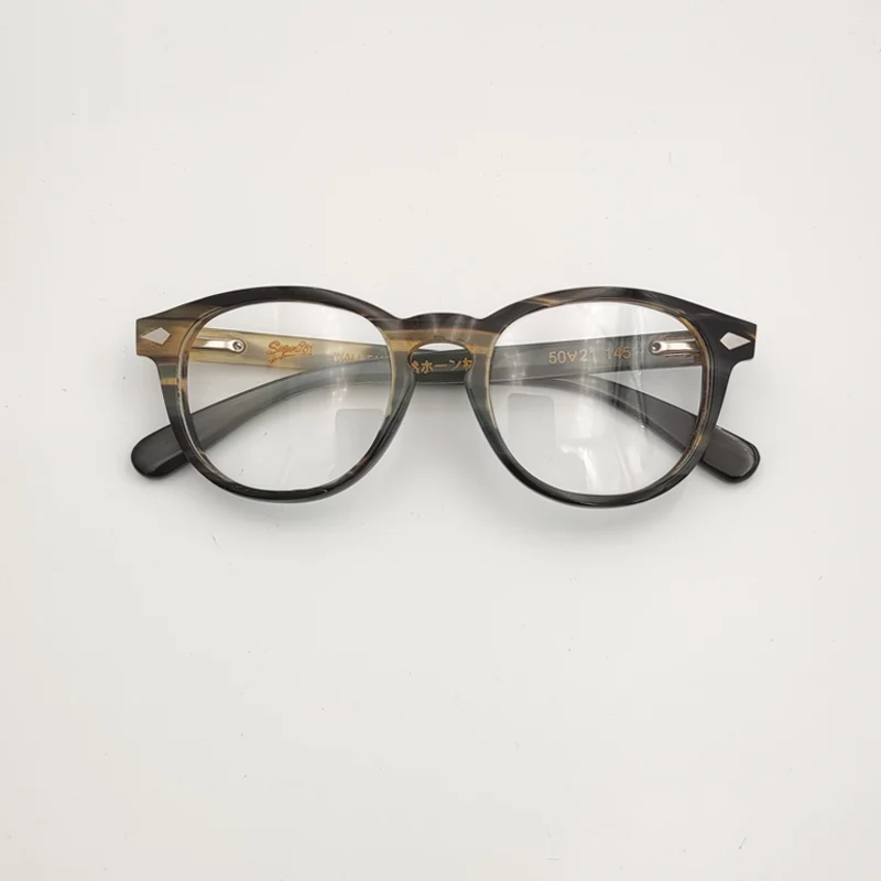Retro Black  Buffalo Horn Glasses Men's vintage Optical Prescription Reading Glasses Horn Sunglasses